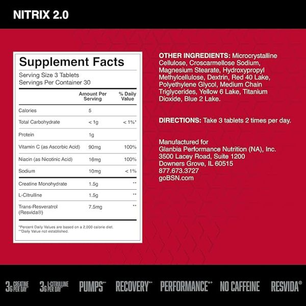 BSN Nitrix 2.0, 90 caps - Imagen 2