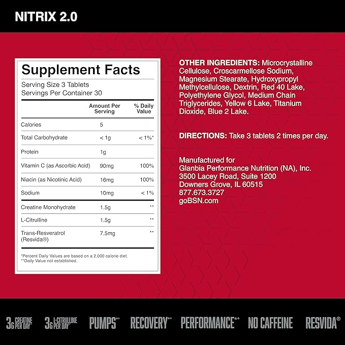 BSN Nitrix 2.0, 90 caps - Imagen 2