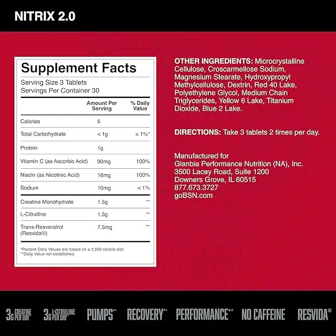 BSN Nitrix 2.0, 90 caps - Imagen 2