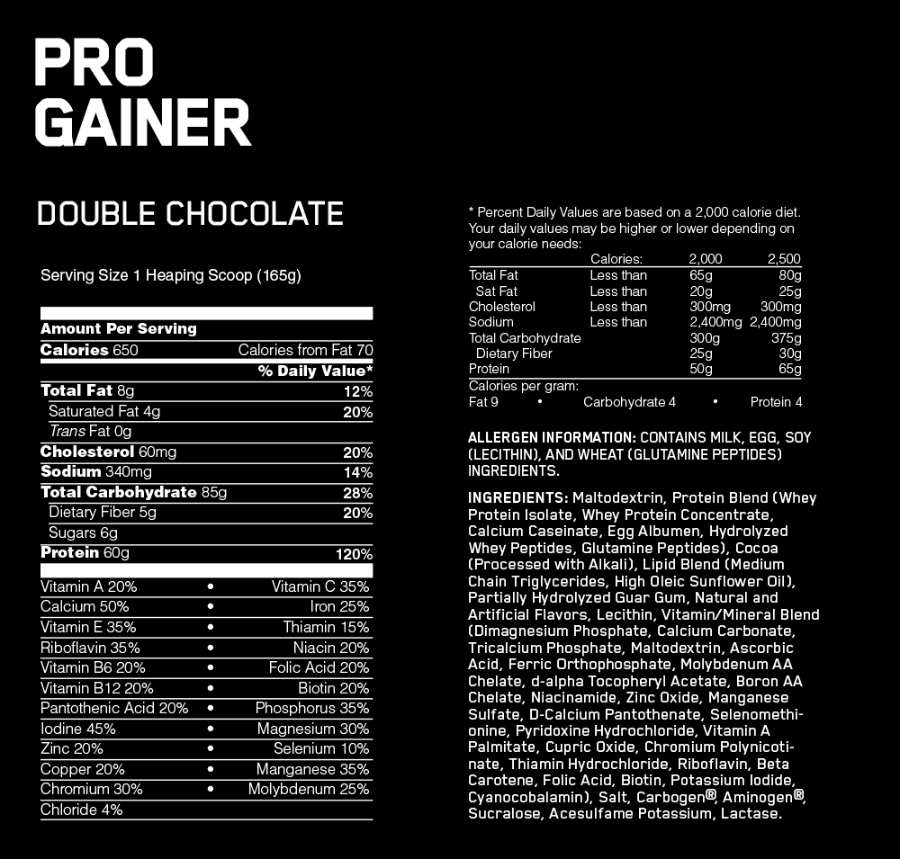 Optimum Nutrition On Pro Gainer 10 lbs Chocolate - Imagen 2