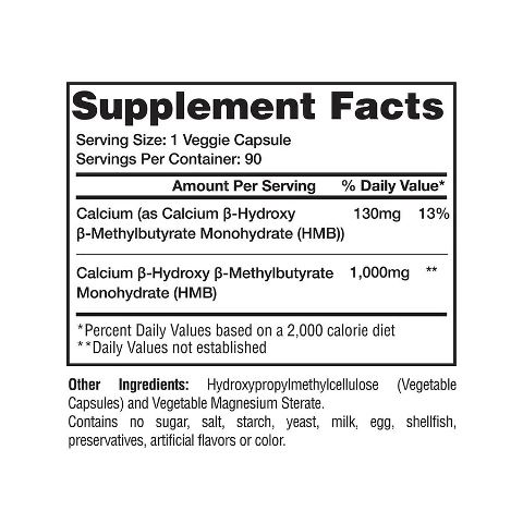 Gaspari Hmb 1000 mg, 90 Caps - Imagen 2
