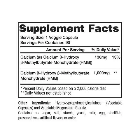 Gaspari Hmb 1000 mg, 90 Caps - Imagen 2
