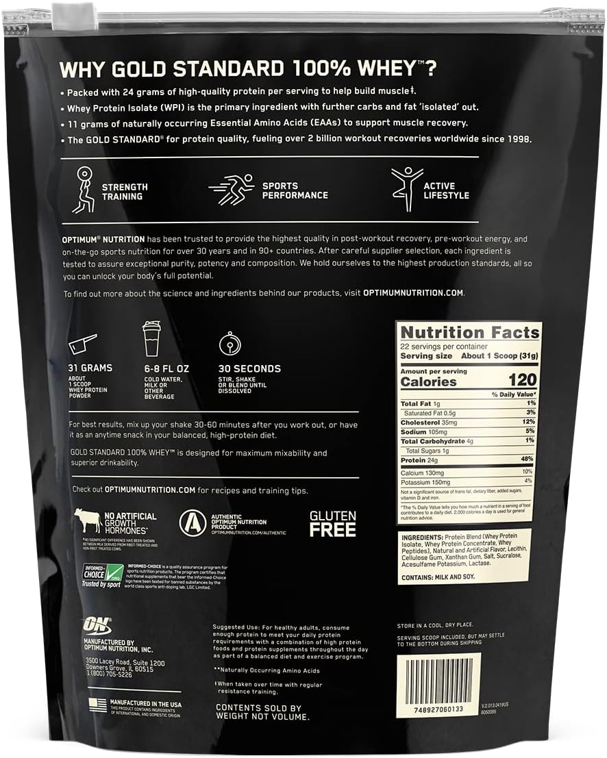 Optimum Nutrition On 100% Whey Gold Standard 1.5 lbs - Imagen 2