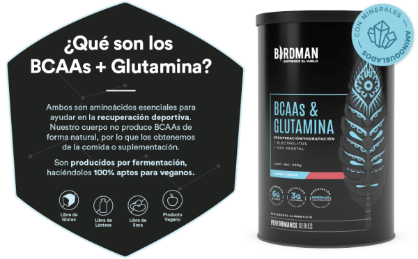 Birdman Bcaa + Glutamina Perfomance 30 serv Falcon - Imagen 4