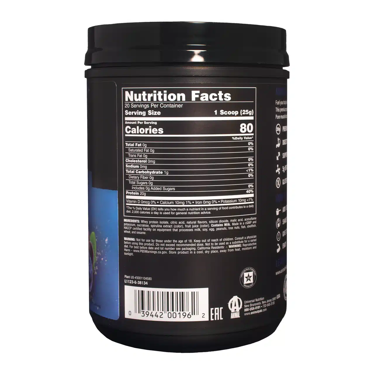 Universal Animal Clear Whey Isolate 20 serv - Imagen 2