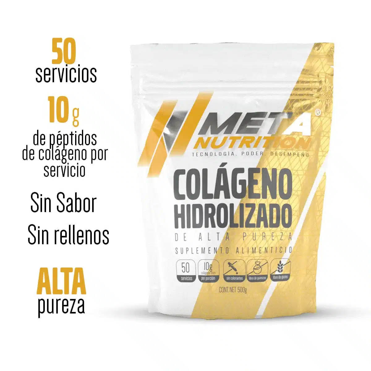 Meta Nutrition Colageno Hidrolizado Natural 50 serv