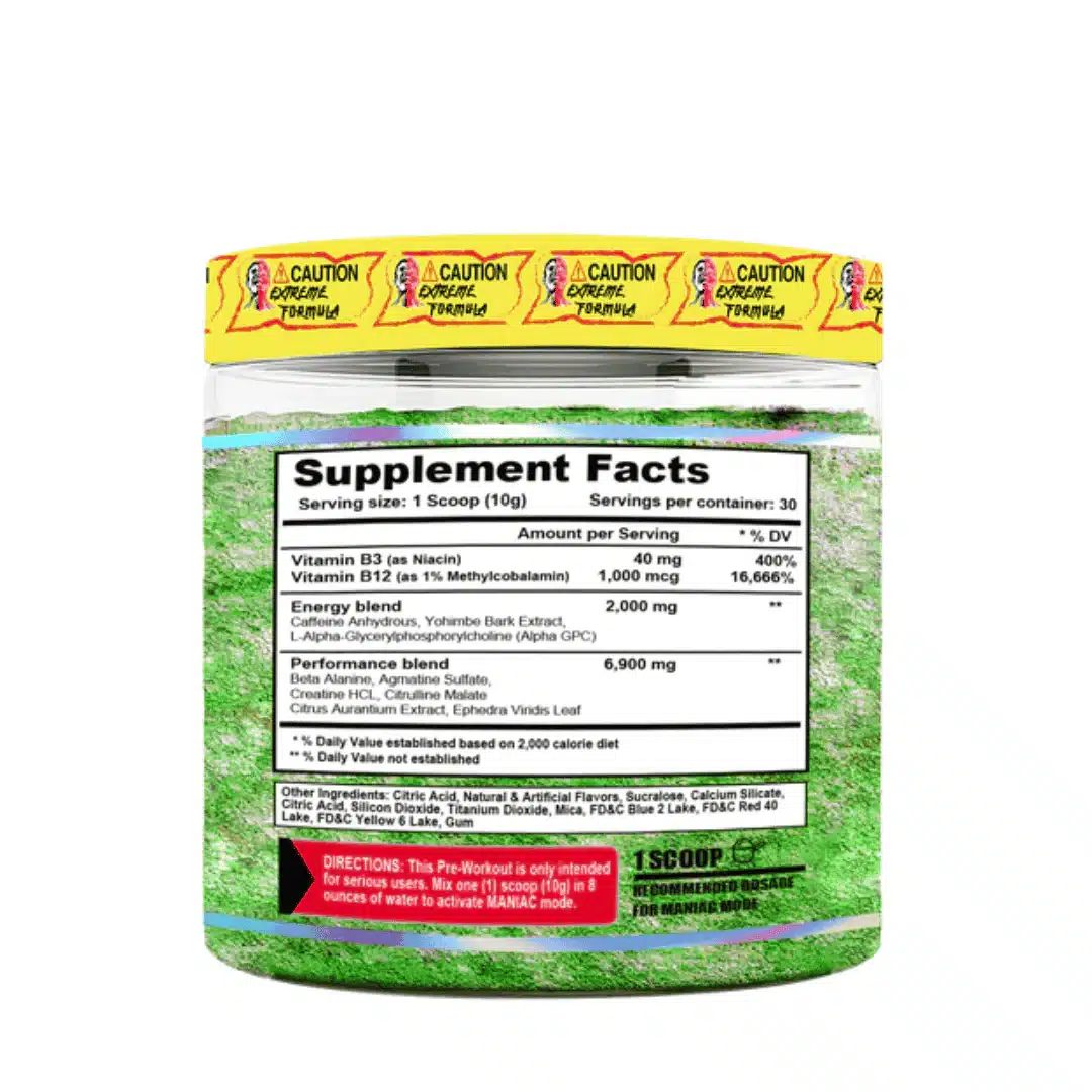 TERROR LABZ MANIAC 30 SERV Pre-Workout - Imagen 2