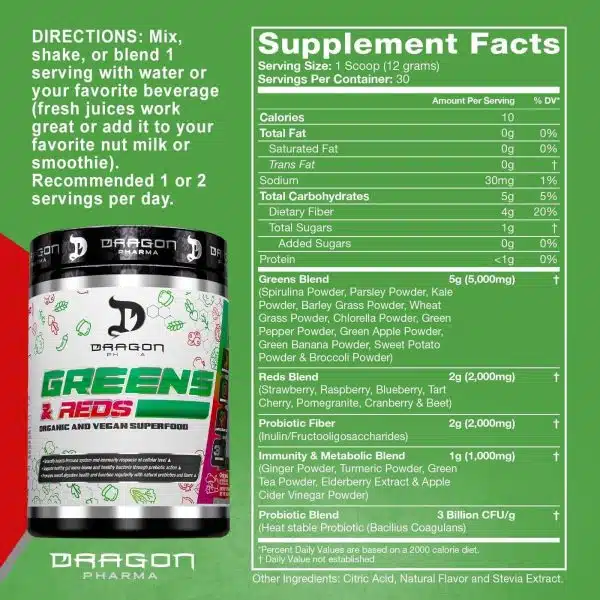 Dragon Pharma Greens & Reds 30 serv - Imagen 3