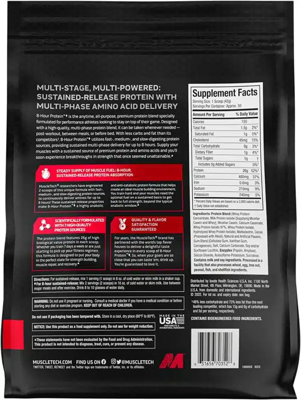 Muscletech 8-Hour Protein 4.5 - Imagen 2
