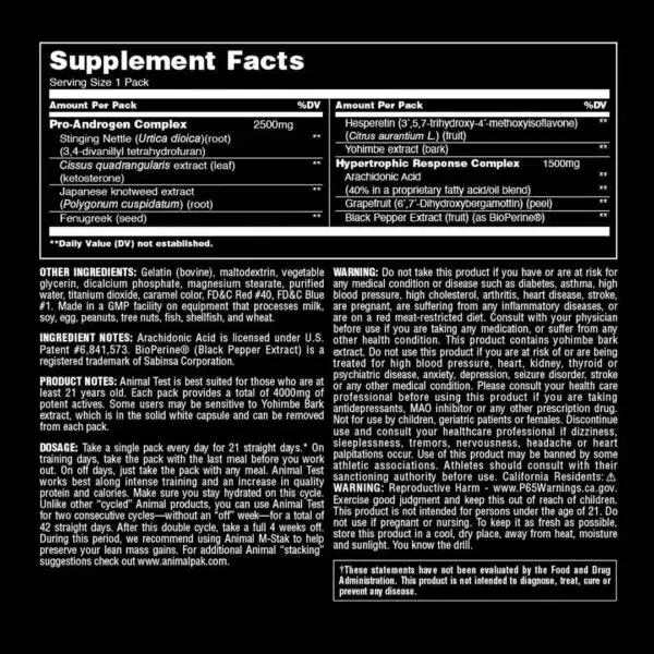 Universal Animal TEST 21 Packs - Imagen 2