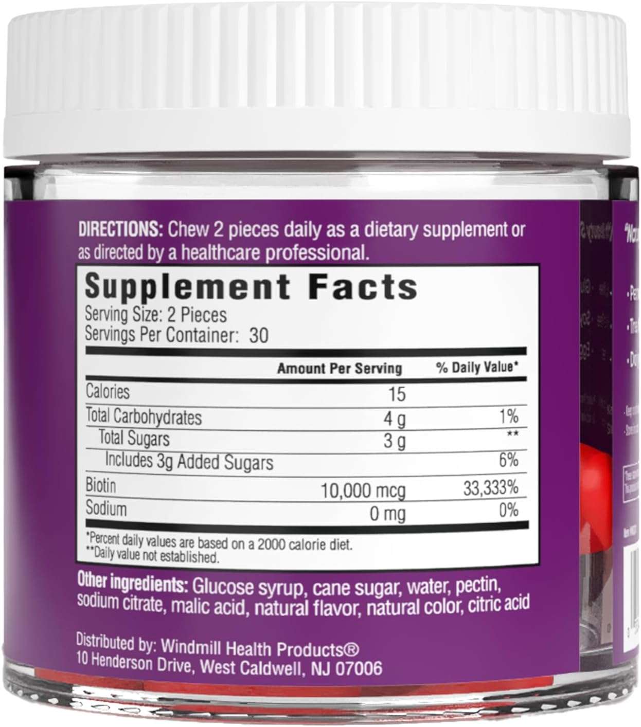 Rejuvicare biotina 10,000 mcg, 60 gomas - Imagen 3