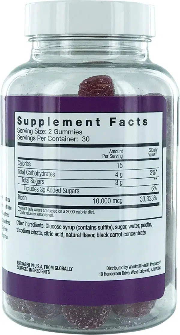Rejuvicare biotina 10,000 mcg, 60 gomas - Imagen 2