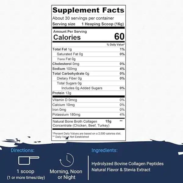 Gaspari Bone Broth COLAGENO 30 Serv VAINILLA - Imagen 2