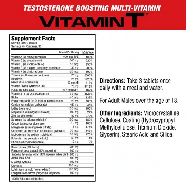 Musclemeds Vitamin T , 90 Tabs - Imagen 2