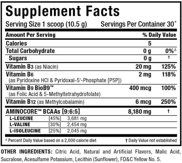 Allmax Amino Core Bcaa 30 serv - Imagen 2