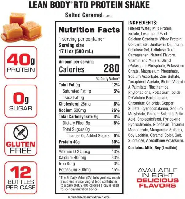 Labrada Lean Body Proteina Liquida RTD Shake 24 pack / 17 oz - Imagen 3