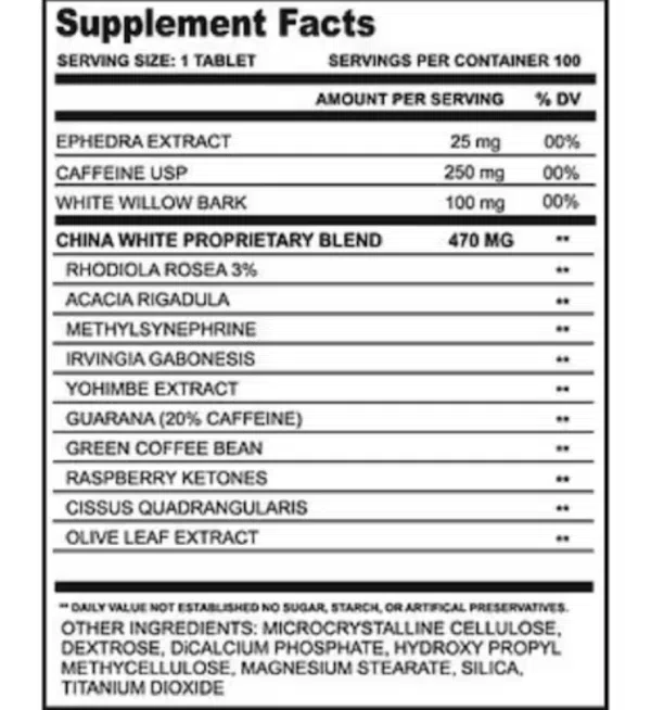 ClomaPharma China White 25 100 cpas - Imagen 2