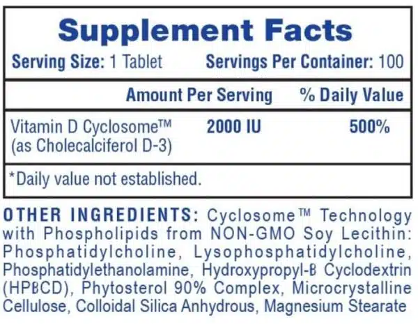 Hi-Tech Vitamin D3 100 Tabs (2000 UI) - Imagen 2