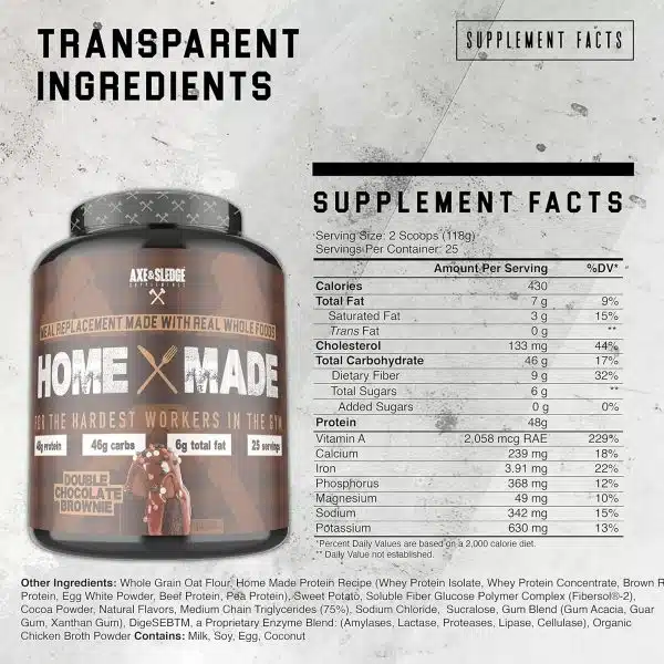 AXE&SLEDGE Reemplazo de Comida Meal Protein 2.8 kg - Imagen 2