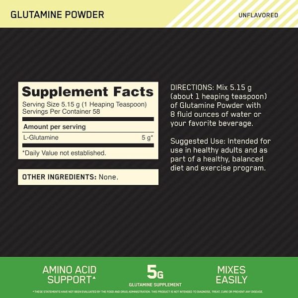 Optimum Nutrition Glutamine Powder 300g - Imagen 2
