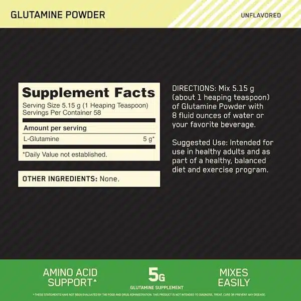 Optimum Nutrition Glutamine Powder 300g - Imagen 2