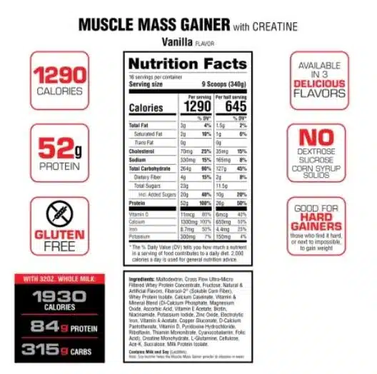 Labrada Muscle Mass Gainer 12 Libras - Imagen 2